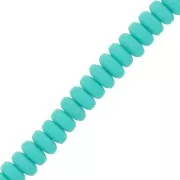 Perles Heishi rondelles  en pâte polymère 7x3 mm - Turquoise x39cm