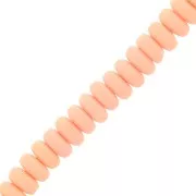Perles Heishi rondelles  en pâte polymère 7x3 mm - Saumon x39cm