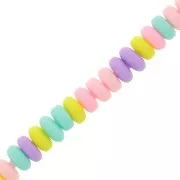 Perles Heishi rondelles  en pâte polymère 7x3 mm - Multicolore pastel x39cm