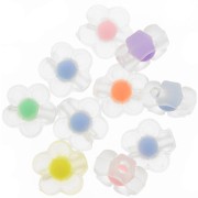 Perles fleurs 12.5 mm - Transparent - Multicolore Pastel x10|raw }}