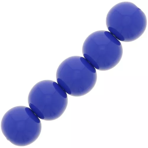 Perles en résine opaque 4 mm - Bleu royal x15