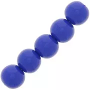 Perles en résine opaque 6 mm - Bleu royal x10