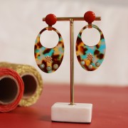 Cabochon rond en résine opaque 12 mm - Brun de mars x1