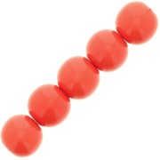 Perles en résine opaque 6 mm - Rouge corail x10|raw }}