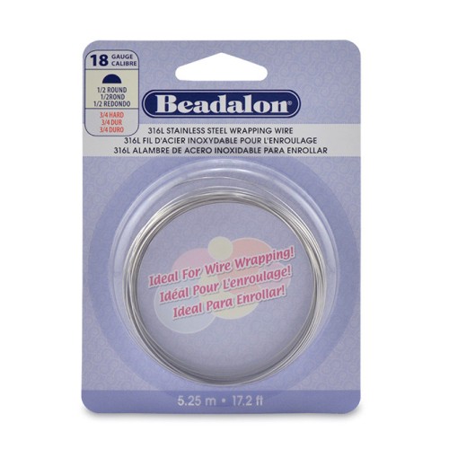 Fil demi-rond 1 mm - Acier inoxydable 316L x5m