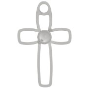 Pendentif croix évidé 30x19 mm pour cabochon fond plat 4 mm - Argent 925 x1|raw }}
