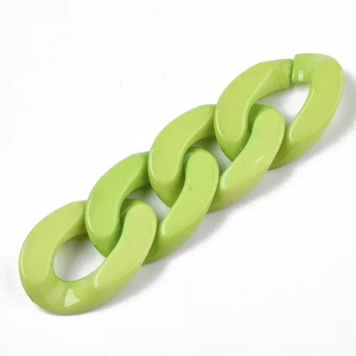 Maillon ovale torsadé en acrylique 30x21 mm - Vert clair x1