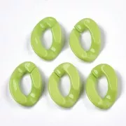 Maillon ovale torsadé en acrylique 30x21 mm - Vert clair x1