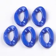 Maillon ovale torsadé en acrylique 30x21 mm - Bleu royal x1