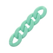 Maillon ovale torsadé en acrylique 40x29 mm - Opaque Vert d'eau Mat x1|raw }}