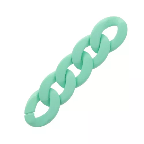 Maillon ovale torsadé en acrylique 40x29 mm - Opaque Vert d'eau Mat x1