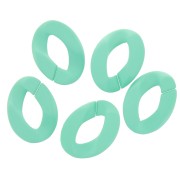 Maillon ovale torsadé en acrylique 40x29 mm - Opaque Vert d'eau Mat x1