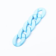 Maillon ovale torsadé en acrylique 40x29 mm - Opaque Bleu clair Mat x1|raw }}