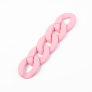 Maillon ovale torsadé en acrylique 40x29 mm - Opaque Rose clair Mat x1|raw }}