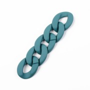 Maillon ovale torsadé en acrylique 40x29 mm - Opaque Bleu pétrole Mat x1|raw }}