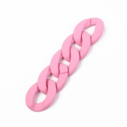 Maillon ovale torsadé en acrylique 40x29 mm - Opaque Rose Mat x1|raw }}