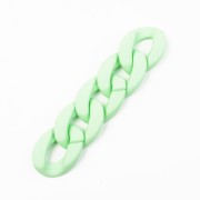 Maillon ovale torsadé en acrylique 40x29 mm - Opaque Vert clair Mat x1|raw }}