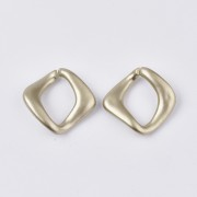 Maillon carré torsadé en acrylique 33x34 mm - Doré mat x1