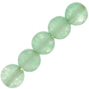 Perles plates facettées - palets 4 mm en pierre gemme - Aventurine x10