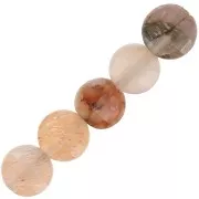 Perles plates facettées - palet 4 mm en pierre gemme - Pierre de lune Mix rose x10