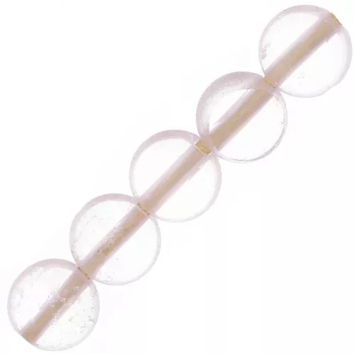 Perles plates facettées - palets 4 mm en pierre gemme - Quartz Rose x10