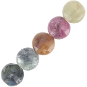 Perles plates facettées - palets 4 mm en pierre gemme - Tourmaline x10