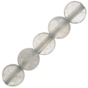 Perles plates facettées - palets 4 mm en pierre gemme - Labradorite x10
