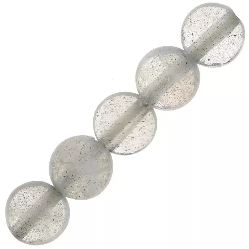Perles plates facettées - palets 4 mm en pierre gemme - Labradorite x10