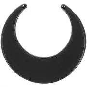 Pendentif demi-lune en acétate 46x49.5 mm - Noir x1