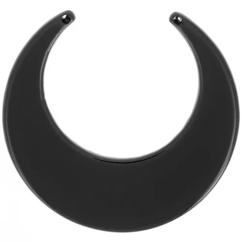 Pendentif demi-lune en acétate 46x49.5 mm - Noir x1