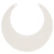 Pendentif demi-lune en acétate 46x49.5 mm - Beige x1