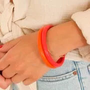 Bracelet jonc en résine opaque 67 mm - Orange x1