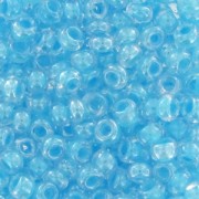 Perles rocailles Preciosa  11/0 2 mm - Crystal interieur aquamarine nacrées x20g
