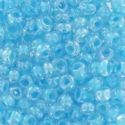 Perles rocailles Preciosa  11/0 2 mm - Crystal interieur aquamarine nacrées x20g