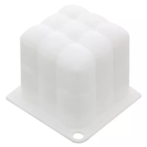 Moule bougie cube matelassé 60x60 mm Blanc x1
