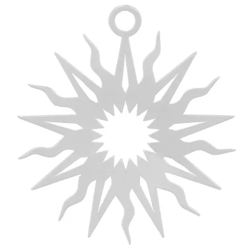 Pendentif soleil évidé 16 mm - exclu Perles&Co - Placage Argent fin x1