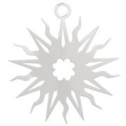 Pendentif soleil évidé 16 mm - motif trèfle - exclu Perles&Co - Placage Argent fin|raw }}