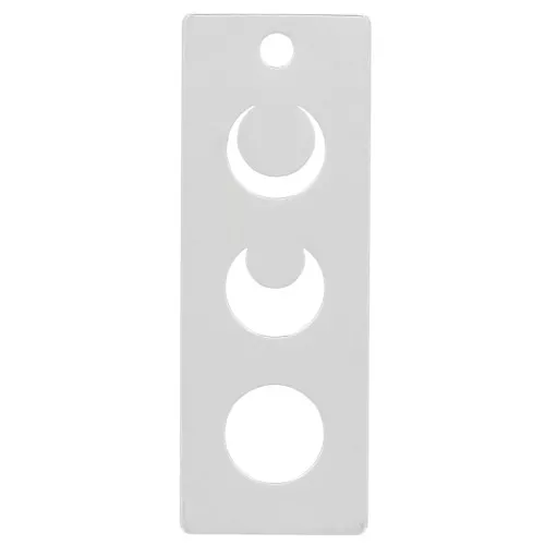 Pendentif rectangle évidé 18x6.5mm motif lune - exclu Perles&Co Placage Argent fin