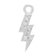 Mini breloque éclair avec oxydes de Zirconium 11x4 mm - Argent 925 - Crystal x1