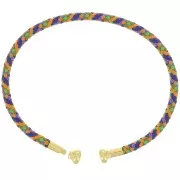 Bracelet jonc cordon torsadé avec embout dévissable Multi foncé - Doré à l'or fin
