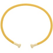 Bracelet jonc cordon torsadé avec embout dévissable - Jaune - Doré à l'or fin|raw }}