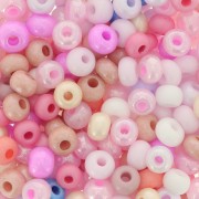 Perles rocailles Preciosa 6/0 - 4 mm - Mix Rose x20g