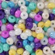 Perles rocailles Preciosa 6/0 4 mm - Mix Opaque Multicolore Luster x20g