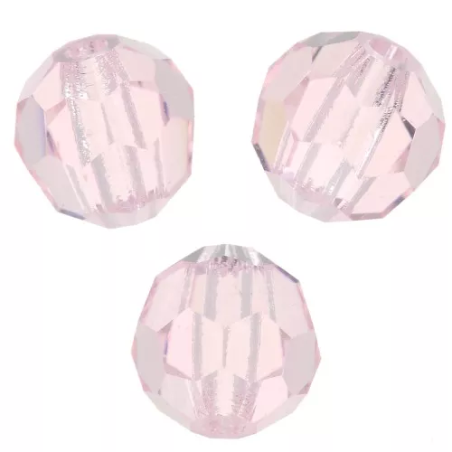 Perles rondes facettées Preciosa - Round Bead 5 mm - Light Rose x15