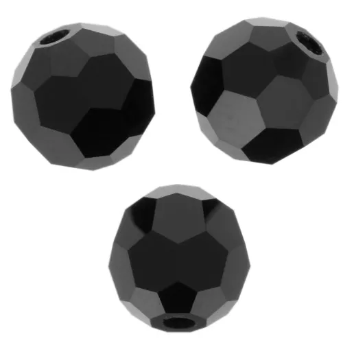 Perles rondes facettées Preciosa - Round Bead 5 mm - Jet x15