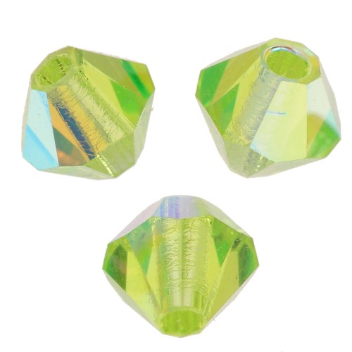 Perles toupies Preciosa - Rondelle Bead 4 mm - Limecicle AB x30