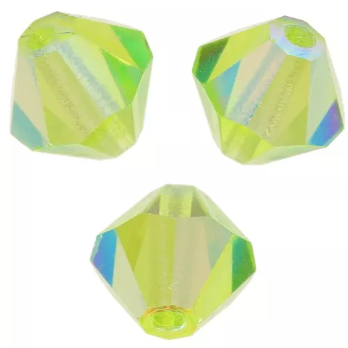 Perles toupies Preciosa - Rondelle Bead 6 mm - Limecicle AB x12