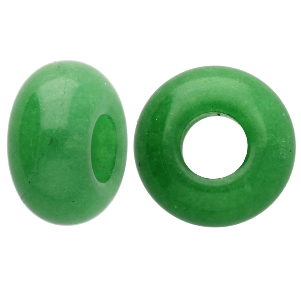 2 Perles De Pierre Jade Ovale Facettées 14x10mm - Couleur Jaune Moutarde - Réf. 45585500 - Neuf