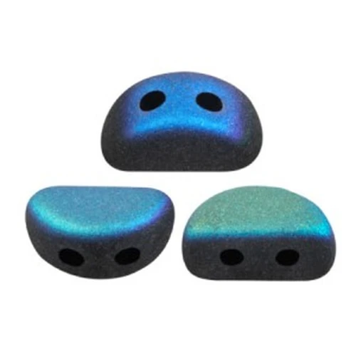 Perles en verre Kos® par Puca® 6x3 mm - Jet Mat AB x10g