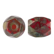 Perles en verre Baros® par Puca® 6x5 mm - Frost Cherry Travertin x10g|raw }}